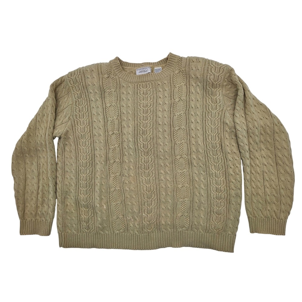 VNT Lord & Taylor Cable Knit Sweater Women M Short Sleeve Cotton Preppy 80s*